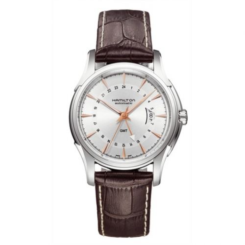 Hamilton Jazzmaster Traveler GMT 42mm Silver Dial Gold Indexen