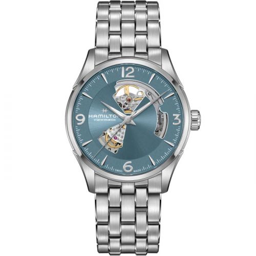 Hamilton Jazzmaster Open Heart Stainless Steel Blue Bracelet