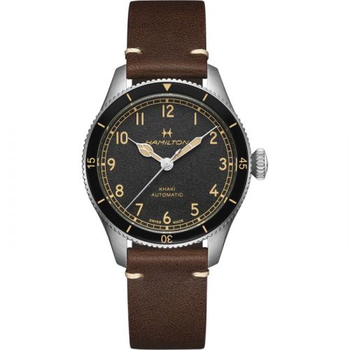 Hamilton Khaki Aviation Pilot Pioneer 38 Stainless Steel Black