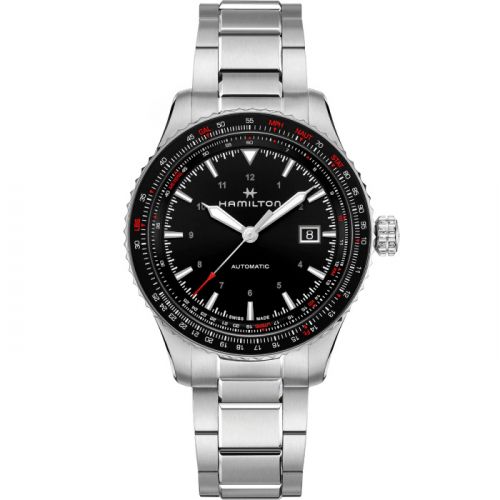 Hamilton Khaki Aviation Converter Auto Stainless Steel Black Bracelet