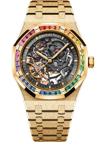 Audemars Piguet Royal Oak 41 Double Balance Wheel Openworked Frosted Yellow Gold Rainbow