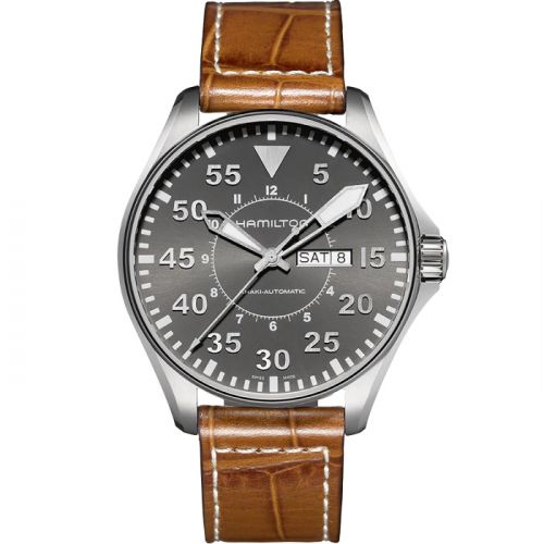 Hamilton Khaki Aviation Pilot Day Date Auto Grey