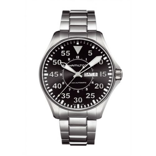 Hamilton Khaki Aviation Pilot Day Date Auto Black Bracelet