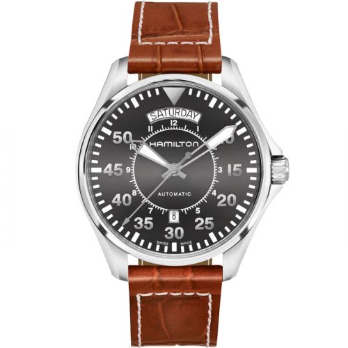 Hamilton Khaki Pilot Day Date Grey Strap