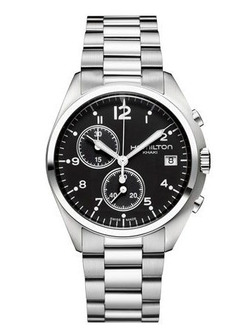 Hamilton Khaki Aviation Pilot Pioneer Chrono Quartz Black Bracelet