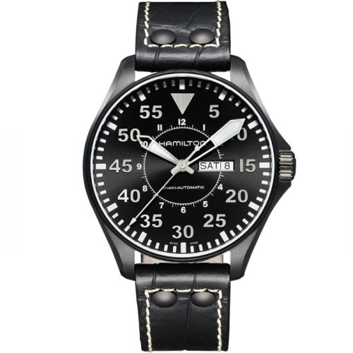Hamilton Khaki Aviation Pilot Day Date Auto Black