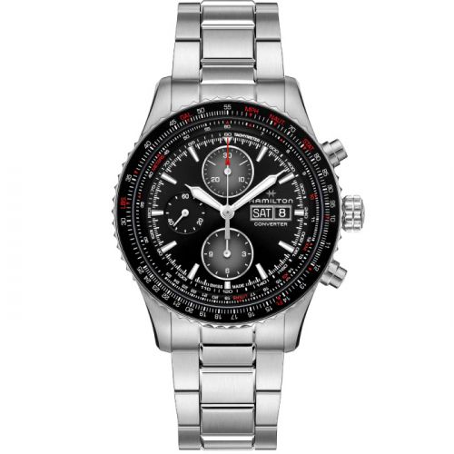 Hamilton Khaki Aviation Converter Auto Chrono Stainless Steel Black Bracelet