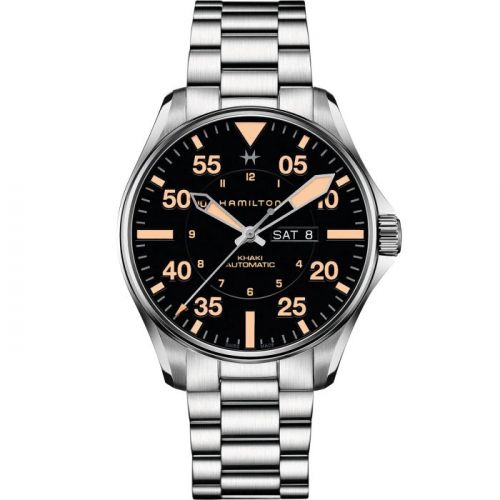 Hamilton Khaki Aviation Pilot Day-Date Auto 46 Stainless Steel Black Bracelet