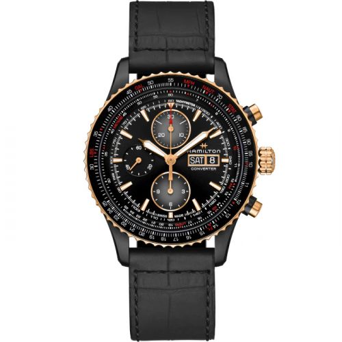 Hamilton Khaki Aviation Converter Auto Chrono PVD Rose Gold Black