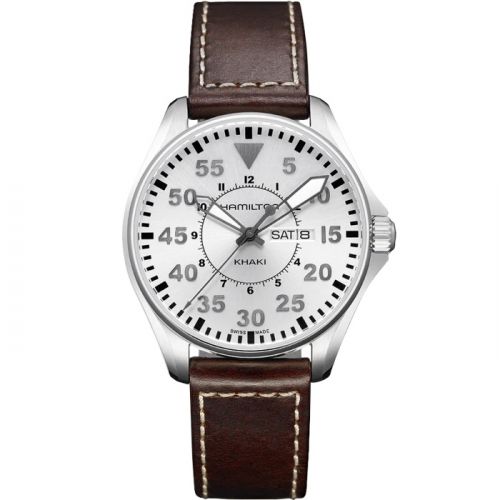 Hamilton Khaki Aviation Pilot Day Date Quartz Silver