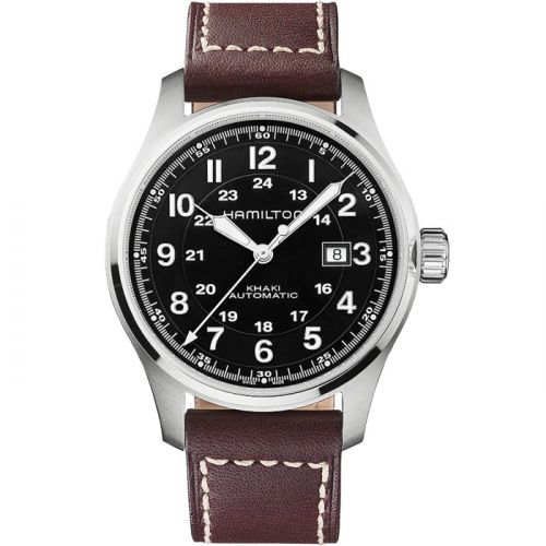 Hamilton Khaki Field Officer Automatic 44 Stainless Steel Black