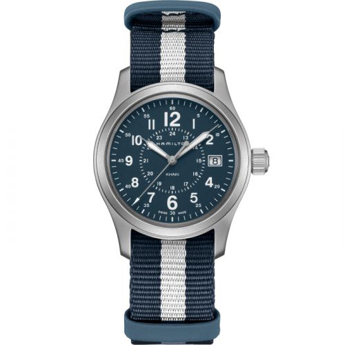 Hamilton Khaki Field Quartz 38 Stainless Steel Blue NATO
