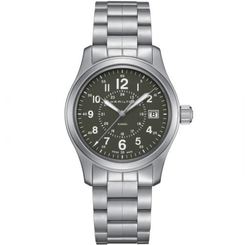 Hamilton Khaki Field Quartz 38 Stainless Steel Green Bracelet