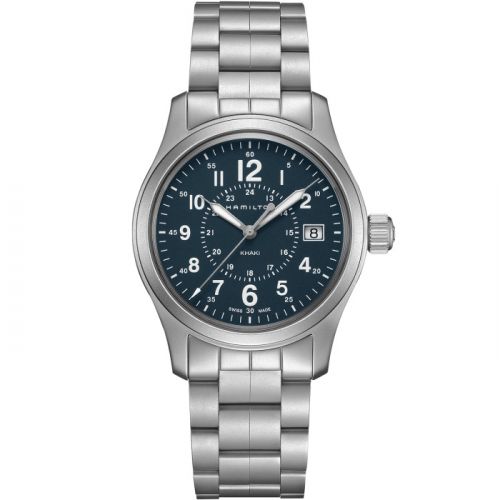 Hamilton Khaki Field Quartz 38 Stainless Steel Blue Bracelet