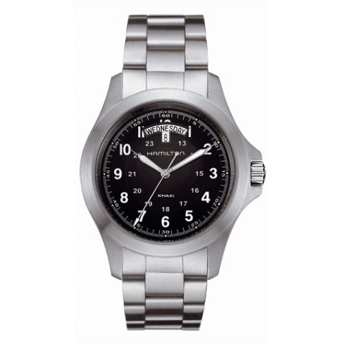 Hamilton Khaki Field King Quartz 40 Stainless Steel Black Bracelet