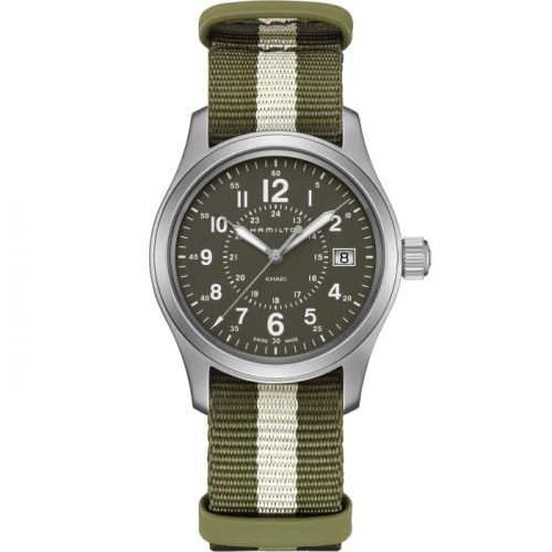 Hamilton Khaki Field Quartz 38 Stainless Steel Green NATO