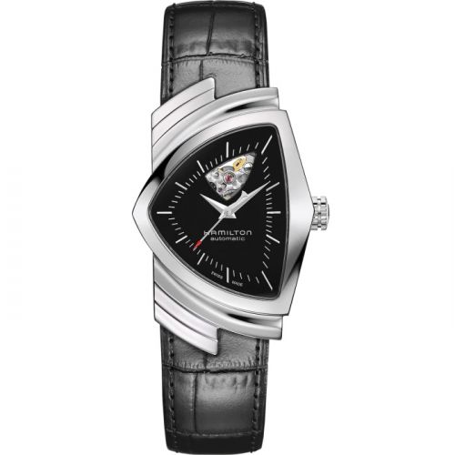 Hamilton Ventura Open Heart Auto Stainless Steel Black