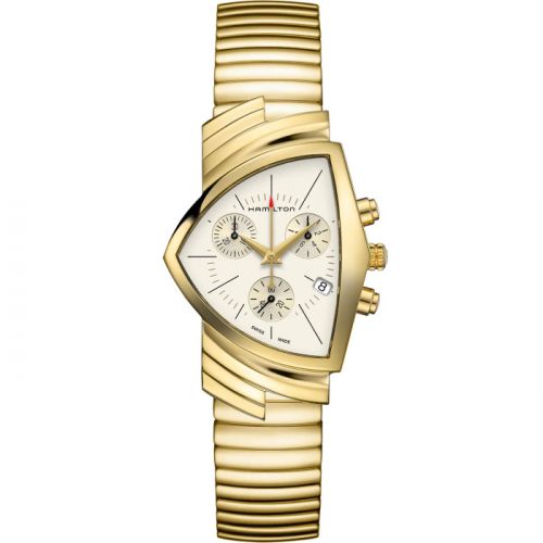 Hamilton Ventura Chrono Quartz 32.3 PVD Yellow Silver Bracelet