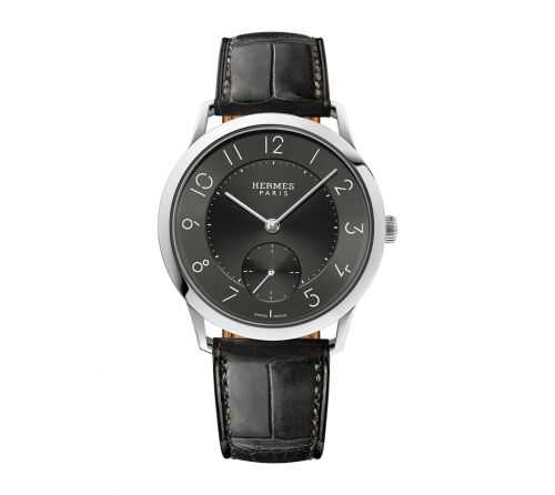 Hermès  Slim d'Hermès GM Stainless Steel Graphite