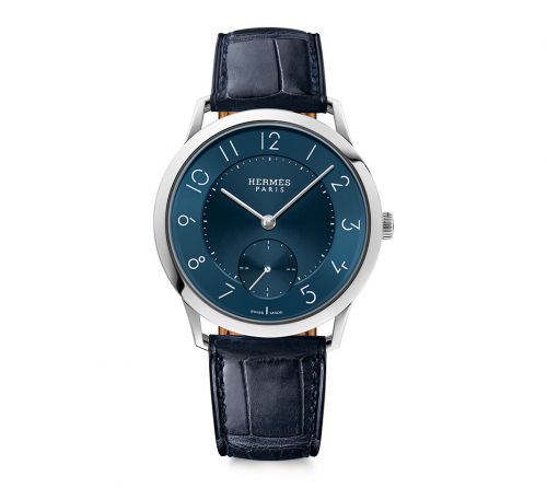 Hermès  Slim d'Hermès GM Stainless Steel Blue