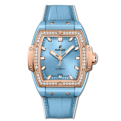 Hublot Spirit of Big Bang 39 Light Blue Ceramic King Gold Diamonds
