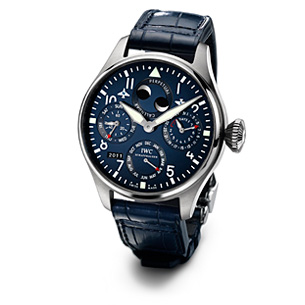 IWC Big Pilot Perpetual Calendar White Gold Blue Bucherer