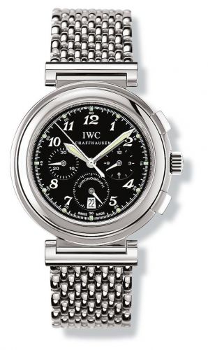 IWC Da Vinci SL Chronograph MecaQuartz Stainless Steel Black Breguet Bracelet