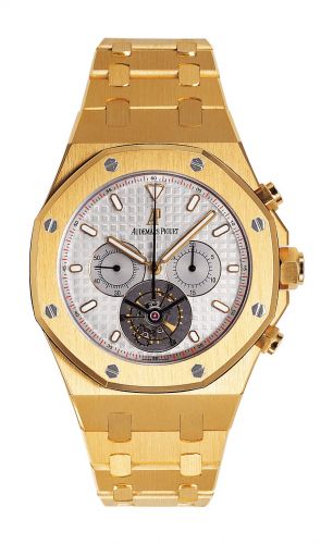 Audemars Piguet Royal Oak Tourbillon Chronograph Yellow Gold Silver