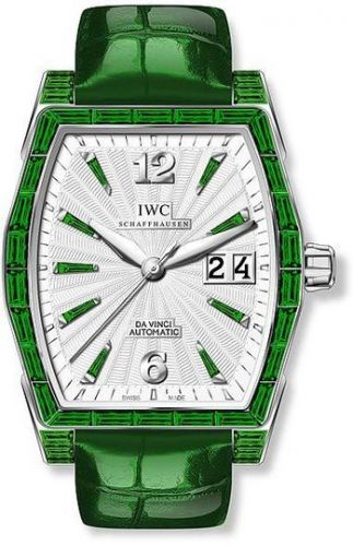 IWC Da Vinci Automatic Midsize White Gold Emerald Silver