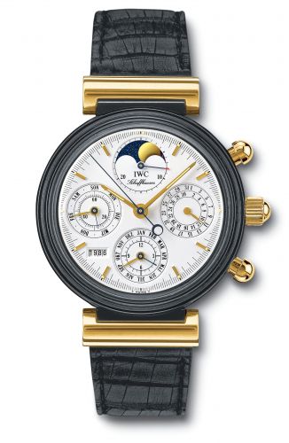 IWC Da Vinci Perpetual Black Ceramic Yellow Gold White French