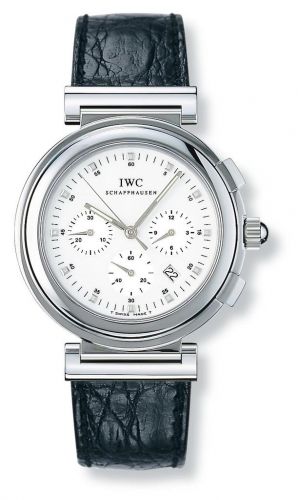 IWC Da Vinci SL Chronograph MecaQuartz Stainless Steel White Croco