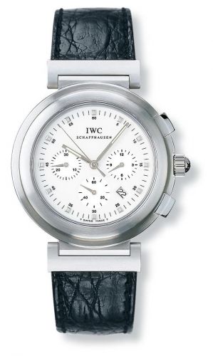 IWC Da Vinci SL Chronograph MecaQuartz Stainless Steel Brushed White Croco