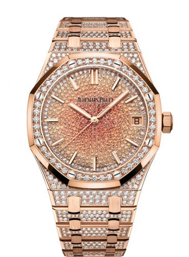 Audemars Piguet Royal Oak 155020 Pink Gold Orange Sapphire
