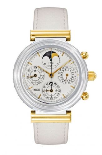 IWC Da Vinci Perpetual White Ceramic Yellow Gold White French