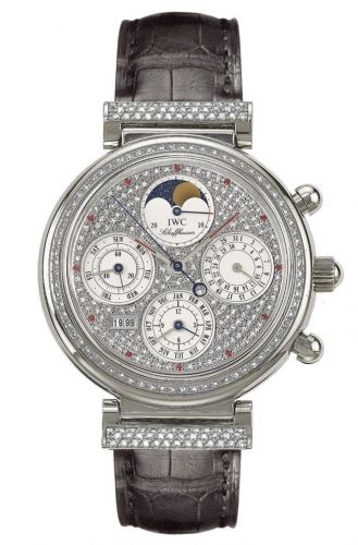 IWC Da Vinci Perpetual White Gold Diamond Paved Italian