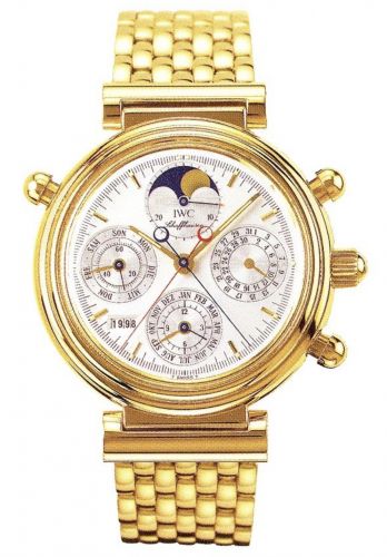 IWC Da Vinci Perpetual Rattrapante Yellow Gold Silver French Bracelet