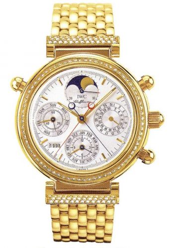 IWC Da Vinci Perpetual Rattrapante Yellow Gold Diamond Silver French Bracelet