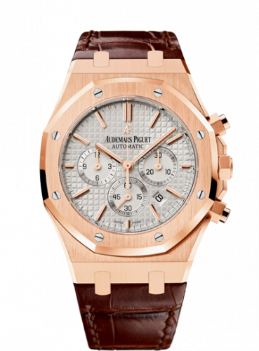 Audemars Piguet Royal Oak Chronograph 41 Pink Gold Silver Strap