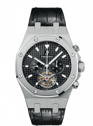 Audemars Piguet Royal Oak Tourbillon Chronograph Stainless Steel Black Strap