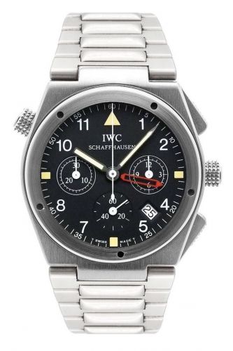 IWC Ingenieur Mecaquartz Chronograph Alarm Stainless Steel Black Bracelet