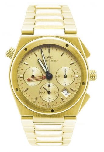 IWC Ingenieur Mecaquartz Chronograph Alarm Yellow Gold Champagne Bracelet