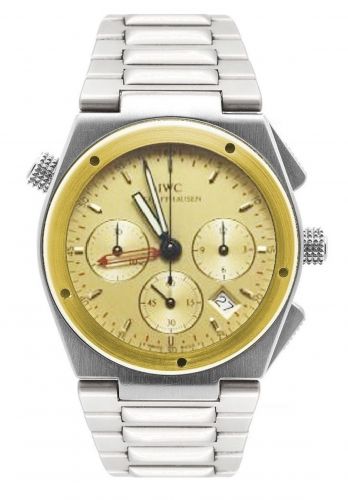 IWC Ingenieur Mecaquartz Chronograph Alarm Stainless Steel Yellow Gold Champagne Bracelet