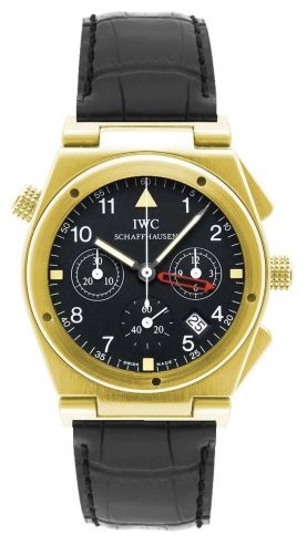 IWC Ingenieur Mecaquartz Chronograph Alarm Yellow Gold Black Strap