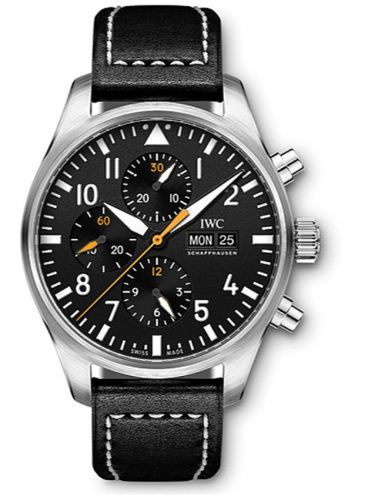 IWC Pilot's Watch Chronograph Stainless Steel Black Staffel 11