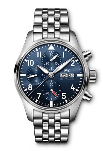 IWC Pilot's Watch Chronograph 41 Stainless Steel Blue Bracelet