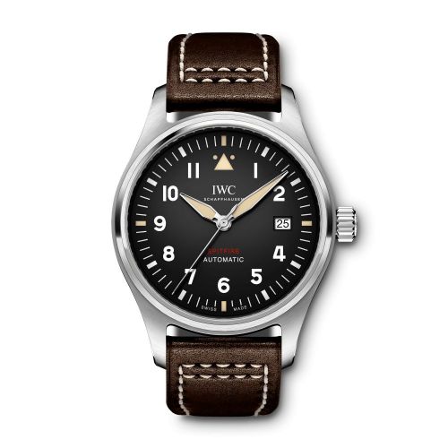 IWC Pilot's Watch Automatic Spitfire Stainless Steel Black Leather