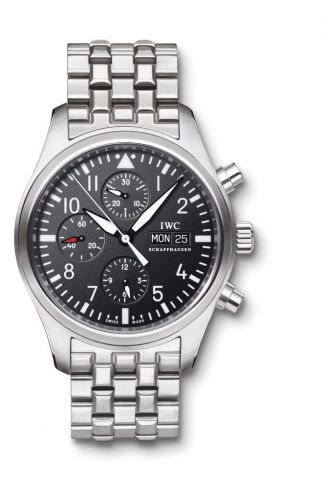 IWC Pilot's Watch Chronograph Stainless Steel Black Bracelet