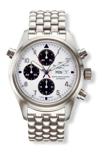 IWC Pilot's Watch Doppelchronograph Stainless Steel White Japan Bracelet