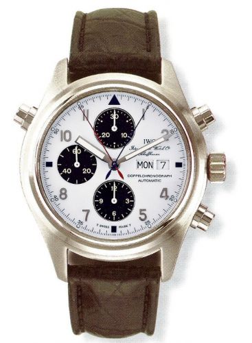IWC Pilot's Watch Doppelchronograph Stainless Steel White Japan Strap