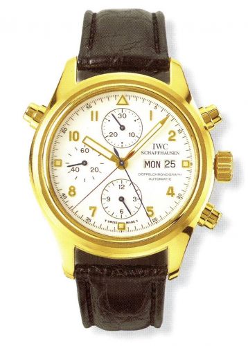 IWC Pilot's Watch Doppelchronograph Yellow Gold White French